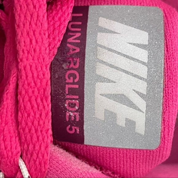 Nike Lunarglide 5 Running Shoes Mesh Raspberry Pink Sz 9.5 Preowned - Picture 13 of 13